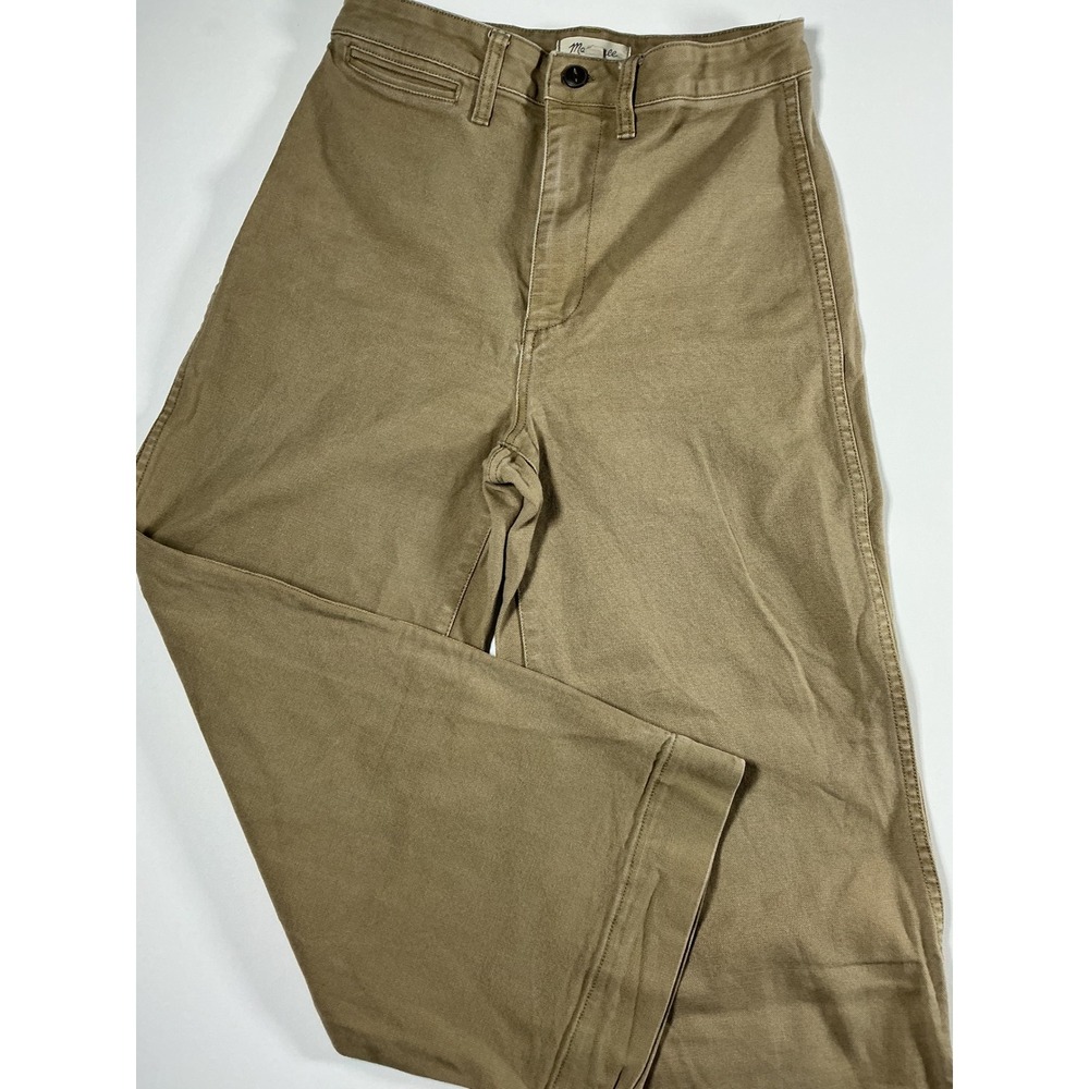 Madewell Emmett Wide Leg Cropped Pant Khaki High Rise Canvas Size 27